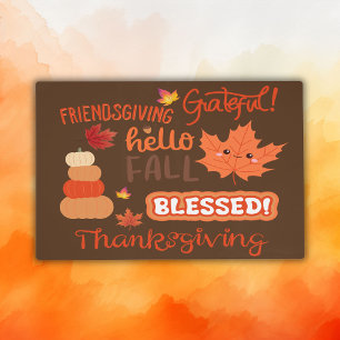 Fall Decor Pumpkin Thanksgiving on Brown Placemat