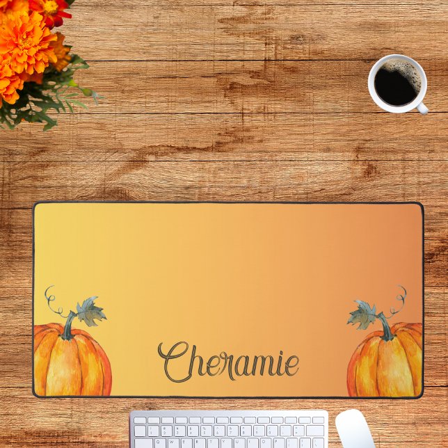 Fall Decor Pumpkins Personalized Desk Mat (Creator Uploaded)