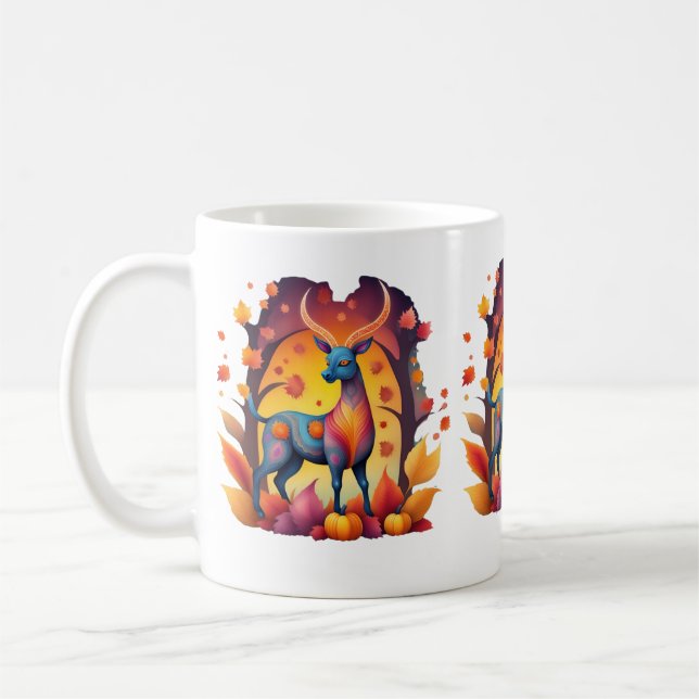 Fall Deer Alebrije Coffee Mug (Left)