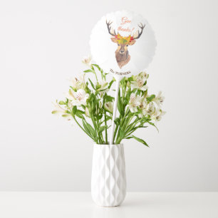Fall Deer Head Skull Give Thanks Typography Balloon
