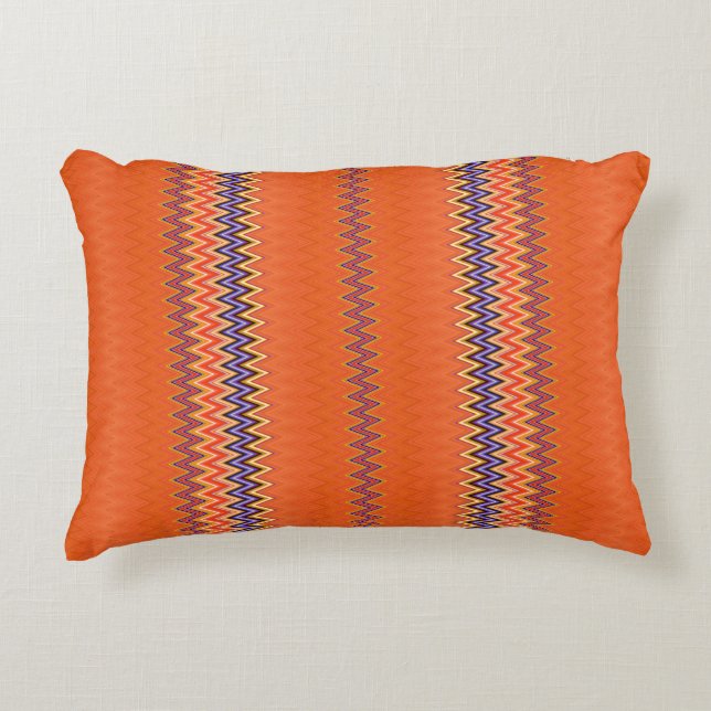 Fall Delight Zigzag Accent Pillow (Front)