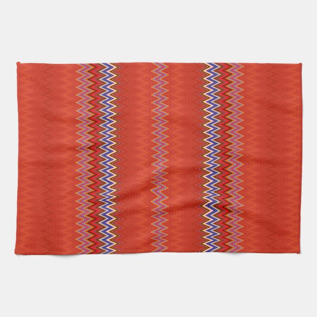 Fall Delight Zigzag Kitchen Towel (Horizontal)