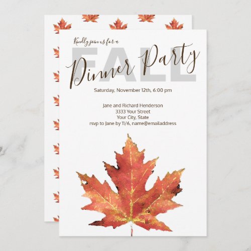 Fall Dinner Party Invitation