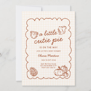 Fall doodle a Little Cutie Pie Baby Shower Invitation