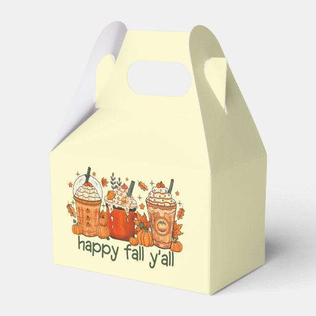 Fall Drinks With Cream Happy Fall Yall Favor Boxes (Front Side)