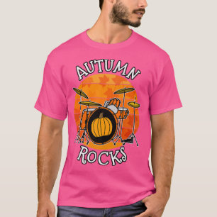 Fall Drummer, Autumn Rocks, Drum Teacher Musician T-Shirt