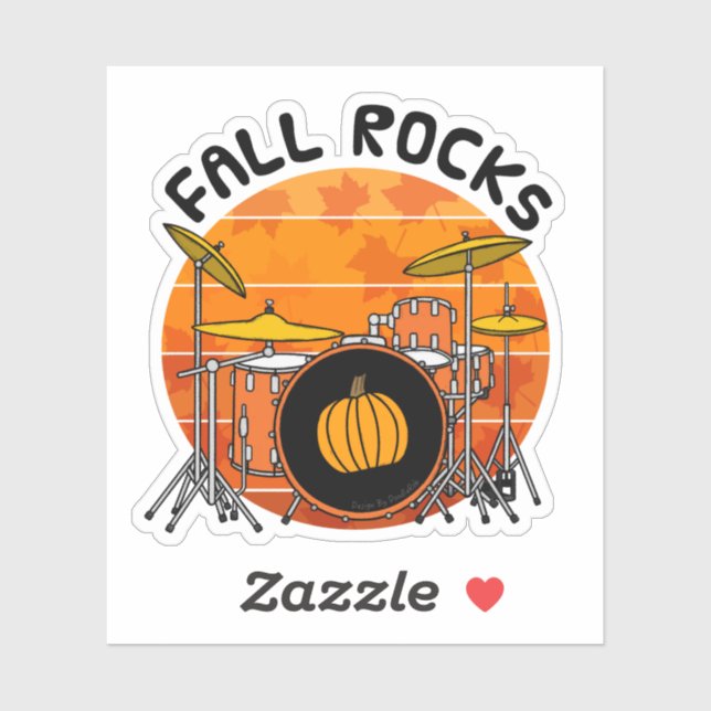 Fall Drums Drummer Musician Autumn Thanksgiving Sticker (Sheet)
