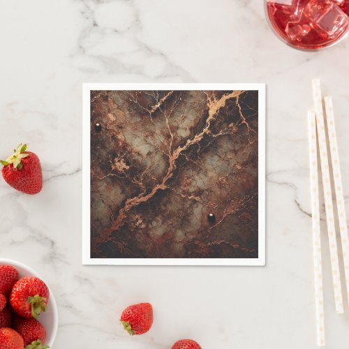 Fall Earthy Brown Marble Texture Decoupage Napkins