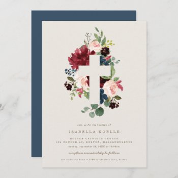 Fall Elegance Baptism Invitation by FINEandDANDY at Zazzle