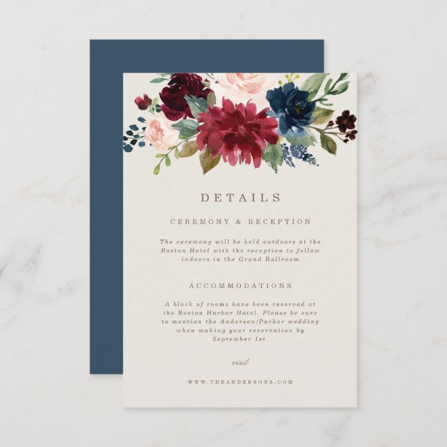 Fall Elegance Details Card (Front/Back)