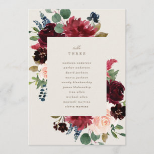 Fall Elegance Table Number with Seating