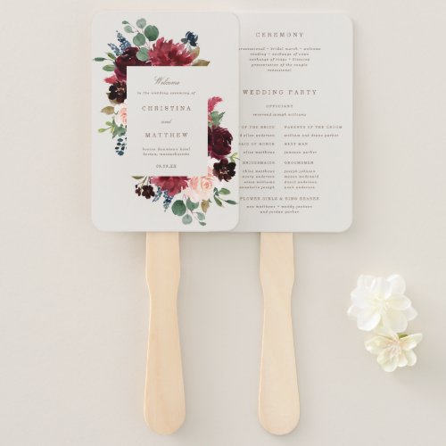 Fall Elegance Wedding Program Fan