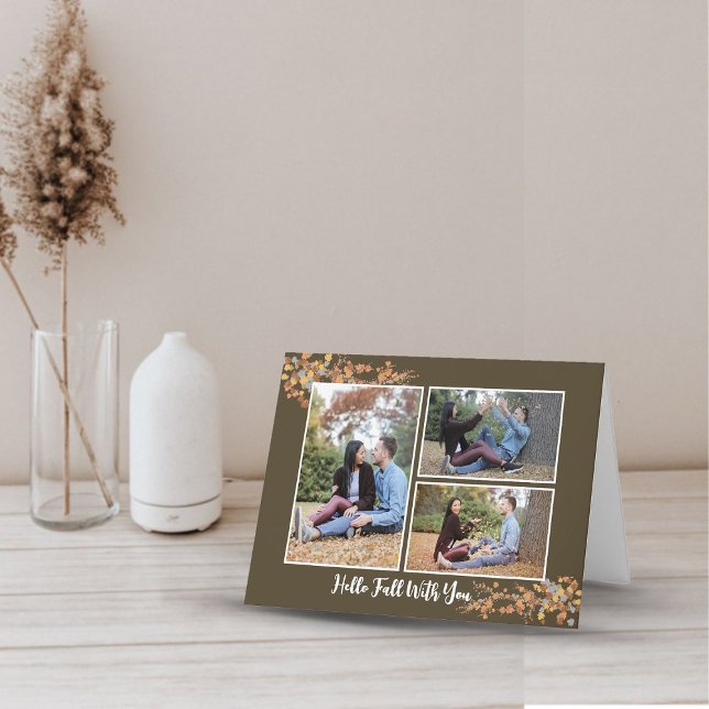 Fall Elegant Photo Collage Folded Greeting Card (Creator Uploaded)