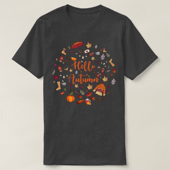 Fall Elements Hello Autumn Its Fall Yall  T-Shirt (Design Front)