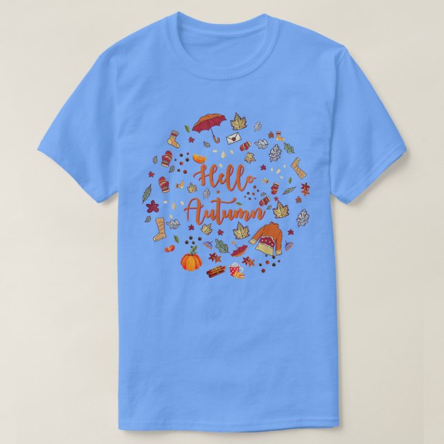 Fall Elements Hello Autumn Its Fall Yall  T-Shirt (Design Front)