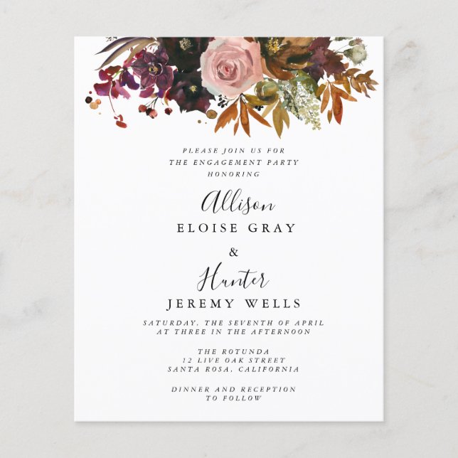 Fall Engagement Party Invitation Flyer (Front)
