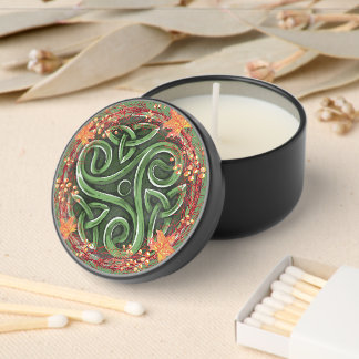 Fall Equinox Mabon Celtic Triskelion Harvest Mini Candle Favors