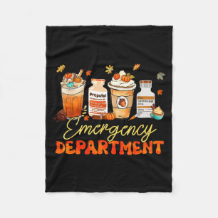 Fall Er Nurse Emergency Room Nurse School Pumpkin Fleece Blanket