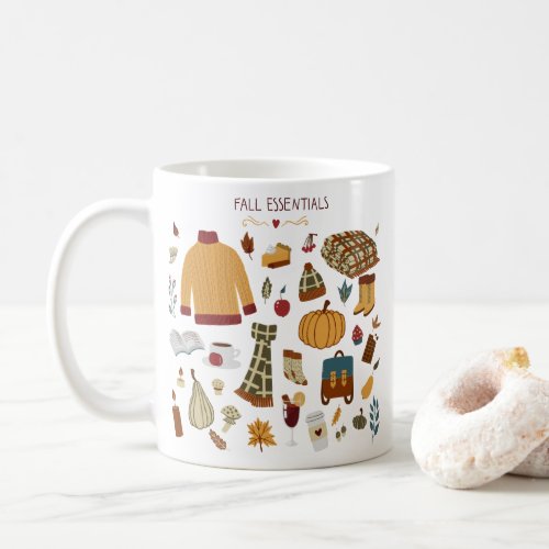 Fall Essentials Digital Drawing Coffee Mug
