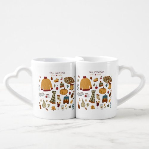 Fall Essentials Digital Drawing Coffee Mug Set