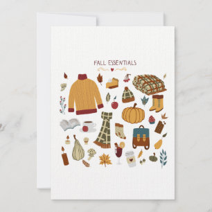 Fall Essentials Digital Drawing Note Card