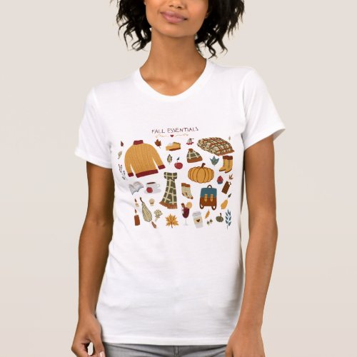 Fall Essentials Digital Drawing T_Shirt