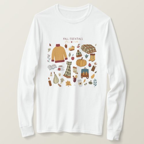 Fall Essentials Digital Drawing T_Shirt