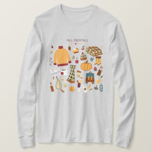 Fall Essentials Digital Drawing T_Shirt