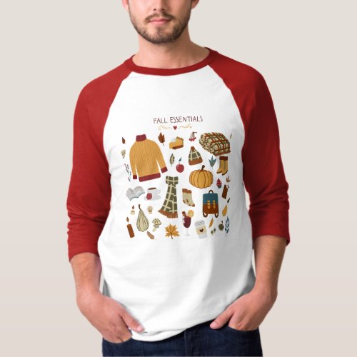 Fall Essentials Digital Drawing T_Shirt