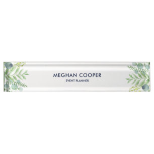Fall Eucalyptus Berry Floral Desk Name Plate