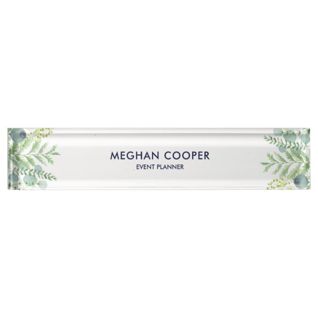 Fall Eucalyptus Berry Floral Desk Name Plate (Front)