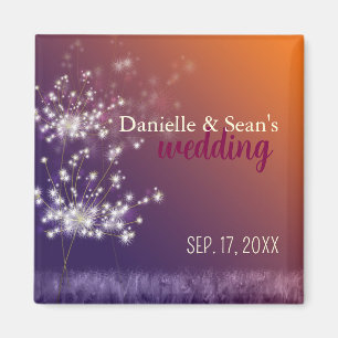Fall Evening Dandelions Wedding Save the Date Magnet