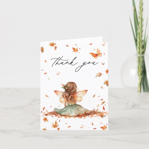 Fall Fairy First Birthday Thank You with a Fox