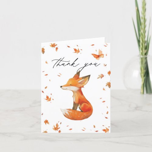 Fall Fairy First Birthday Thank You with a Fox