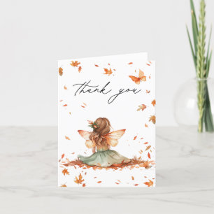 Fall Fairy First Birthday Thank You with a Fox Card