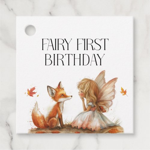 Fall Fairy First Birthday Thank You with a Fox Favor Tags