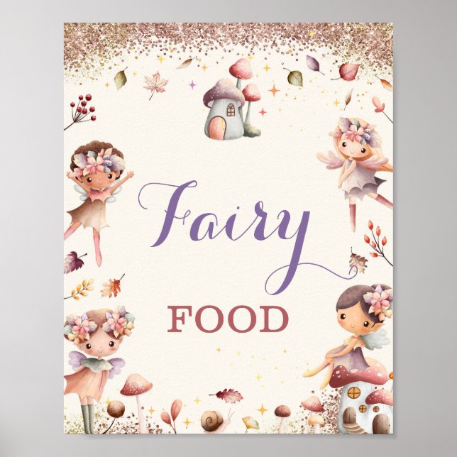 Fall Fairy Food Birthday Party Sign - 8x10 (Front)