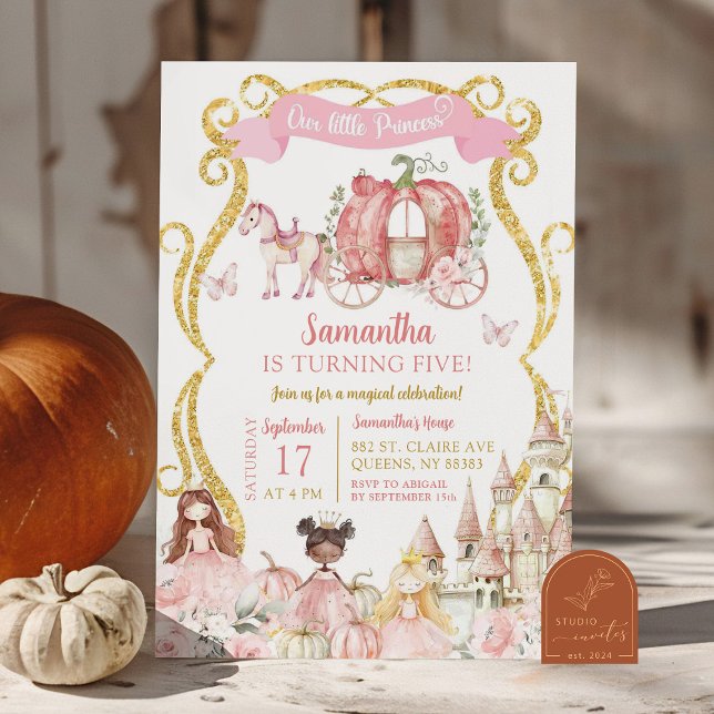 Fall Fairytale Princess Party Pumpkin Carriage Invitation (Creator Uploaded)