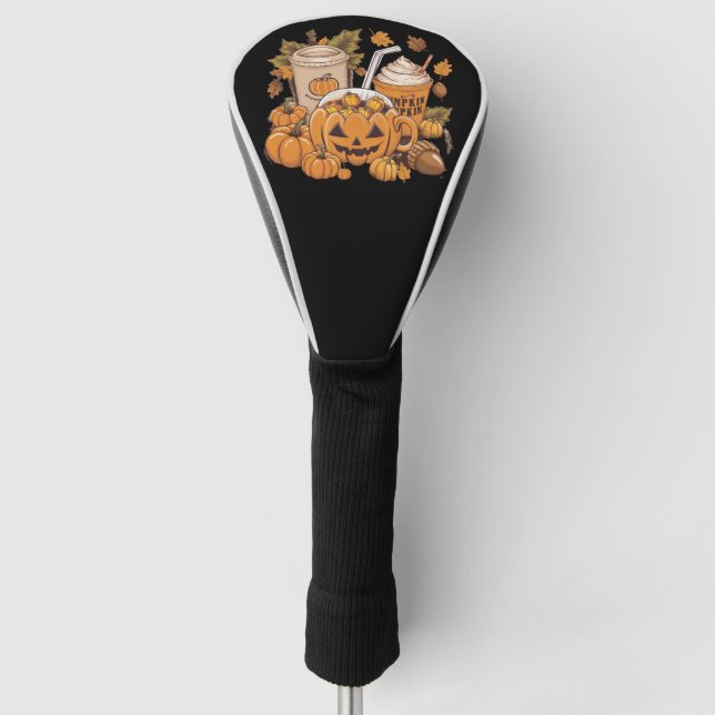 Fall Family Halloween Thanksgiving Cute Autumn Golf Head Cover (Front)