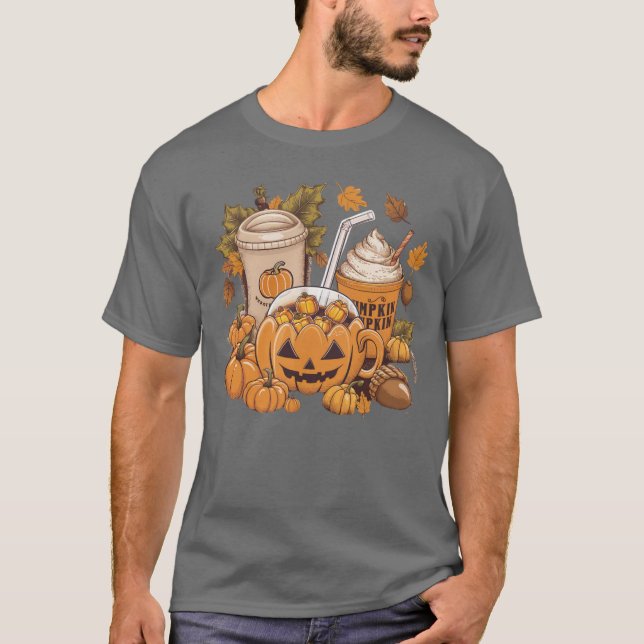 Fall Family Halloween Thanksgiving Cute Autumn T-Shirt (Front)