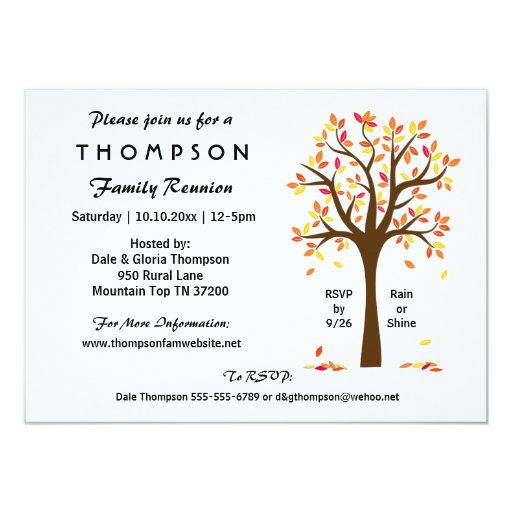 Fall Family Reunion, Party or Event Card | Zazzle