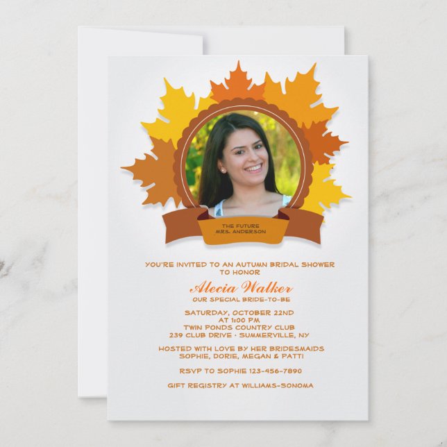 Fall Fancy Photo Invitation (Front)