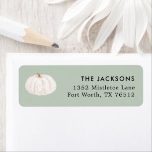 Fall Farm House White Pumpkin Return Address Label