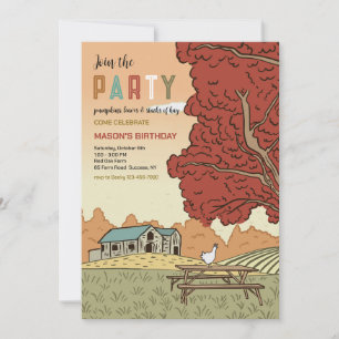 Fall Farm Landscape Party Invitation