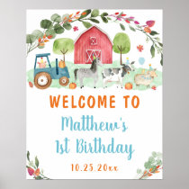 Fall Farm Pumpkin Birthday Welcome Poster