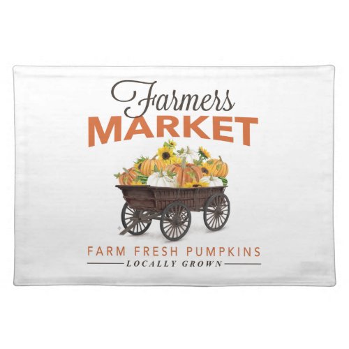 FALL FARMERS MARKET PUMPKIN AND SUNFLOWERS CLOTH PLACEMAT
