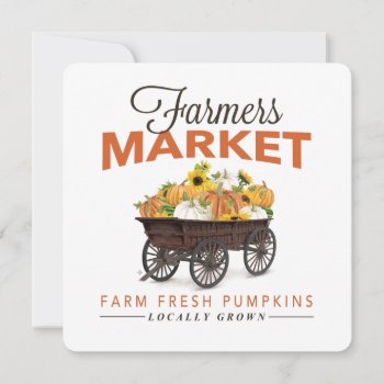 Fall Farmers Market Pumpkin And Sunflowers Invitation by GIFTSBYHEATHERMYERS at Zazzle