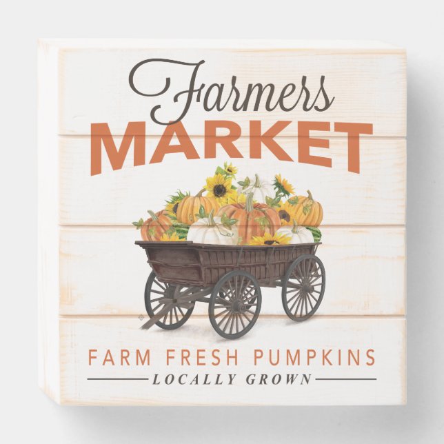 FALL FARMERS MARKET WOODEN BOX SIGN (Front Horizontal)