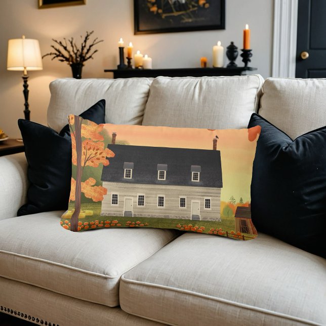 Fall Farmhouse Autumn Pumpkin | Lumbar Pillow (Creator Uploaded)