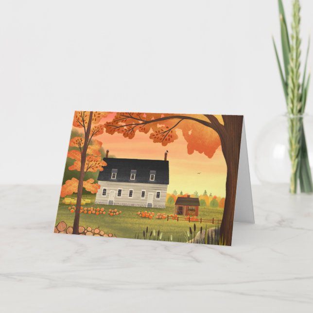 Fall Farmhouse Autumn Pumpkin Patch Blank Card (Front)
